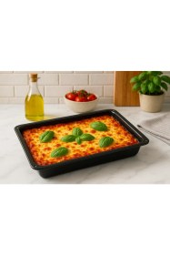 Resim Özbience Siyah Emaye Fırın Tepsisi 38X26CM, Sağlıklı ve Dayanıklı, Dikdörtgen 