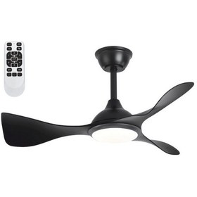 Resim Huzur Elektrik Kumandalı 3 Kanatlı Ledli Tavan Vantilatörü Siyah Renk 