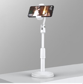 Resim Masaüstü Cep Telefonu Ve Tablet Tutucu Stand Monopod Beyaz 