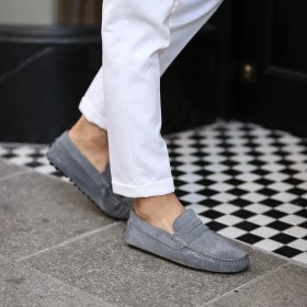 Resim Sail Laker's - Gri Süet Deri Erkek Loafer Ayakkabı 101-6055-11169 
