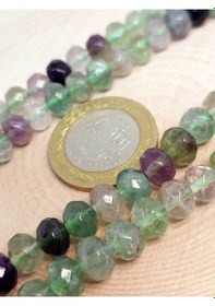 Resim Çeyrek Dizi 9cm Uzunluğundadır Florit Taşı Rondela Faset Kesim 6 8mm Çeyrek Dizi 45820 Çok Renkli 