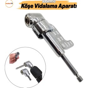 Resim Badem10 Köşe Vidalama Aparatı Matkap Adaptörü Delme Kör Nokta Zor Alan Matkabı Bits Uç Tutucu 