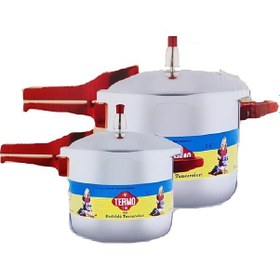 Resim Termo 3 - 6 Litre 2li Düdüklü Tencere TEK KAPAKLI %100 Alüminyum Pres Baskı Bordo 