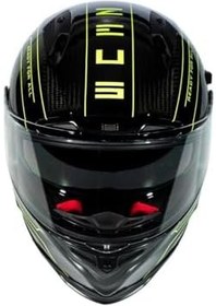 Resim ZEUS ZS-1800B Motosiklet Kaskı Kapalı Kask Gloss Carbon AM8 Fluo Yellow L 