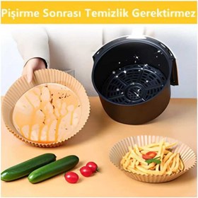Resim Genel Markalar Özçelik Home 50 Adet Airfryer Pişirme Kağıdı Hava Fritözü Yağsız Tefal Kumtel Kağıt 