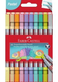 Resim Faber-Castell Çift Uçlu Keçeli Kalem 10'lu Pastel, Su Bazlı Yıkanabilir,Ergonomik Gövde 