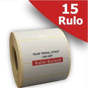 Resim 75X35 Termal Etiket | 15 Rulo Barkod Etiketi 