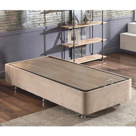 Resim Nironyatak Niron Ela Baza - 80X180 Cm Tek Kişilik Sandıklı Sütlü Kahve Kumaş 