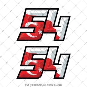 Resim Bay Etiket Rfhlm157 Reflektif 54 Numara Etiketi 2 Li Set 