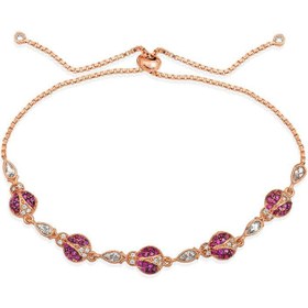 Resim Bracelet ascenseur coccinelle en argent rose 