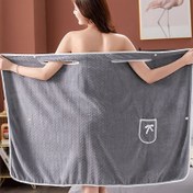 Resim 1 adet Ekstra Büyük Giyilebilir Banyo Havlusu, %100 Polyester Emici Hızlı Kuruyan Sauna Havlusu Otel, Spa, Yüzme Havuzu için - Kokusuz, İdeal Noel Hediyesi 