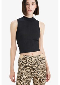 Resim Defacto Slim Fit Dar Kesim Yarım Balıkçı Yaka Fitilli Kaşkorse Atlet C7703ax25spbk81 Siyah 
