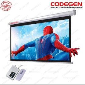 Resim CODEGEN Fex-24 240x200cm Motorlu Elektrikli Uzaktan Kumandalı Fiber Glass Projeksiyon Perdesi 