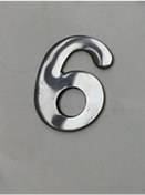Resim Kapı Numarası Krom Metal 4.2Cm No 6 Yapişkanli 
