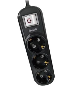 Resim Dotvolt 3-lü Surge Hunter 350 Joules Akım Koruma Prizi 1.5metre Siyah 