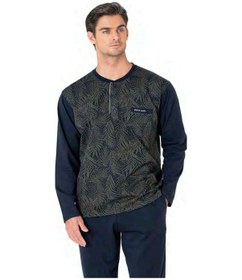 Resim Pierre Cardin 6111 Erkek Haki Uzun Kollu Yakası Düğmeli Pijama Takım-haki-xl Çok Renkli 