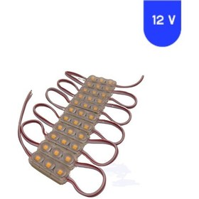 Resim 12 Volt 1.5 Watt Mini 3 Lensli Sarı Amber 2835 Smd Led Modül Ip65 10 Adet Modül 
