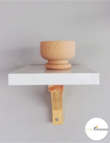 Resim The N Wood Ahşap Ayaklı Dekoratif Duvar Rafı 
