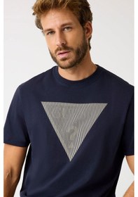 Resim Guess Baskılı Erkek T-shirt Lacivert 