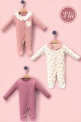 Resim Gebelog Çiçek Nakışlı Üçlü Fitilli Soft Patikli Tulum 