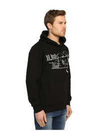 Resim Bant Giyim - Teldeki Kuzgunlar Karga Siyah Kapşonlu Erkek Sweatshirt Siyah 