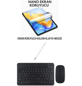 Resim Vestel V Tab Z1 Uyumlu Ekran Koruyucu Klavye Mouse Set Siyah 