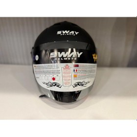 Resim Kask Sway Sw 715 Matt Black Aynalı Vizör Mat Siyah 