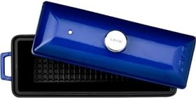 Resim Lava Döküm Ekmek Kabı/Terrine, 11x29 cm, Mavi 