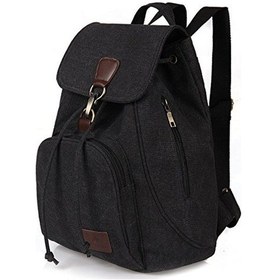 Resim Kadınlar İçin Tuval Sırt Çantası Çanta - 15.7 İnç Laptop Çantası Siyah 