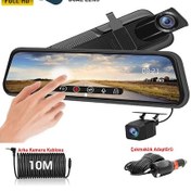 Resim Mpıa Aynalı Araç Kamerası 10" Ekran 1080p Geri Görüş Çakmaklık 