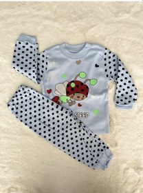 Resim Uğurböceği Figürlü Pijama Takım mavi 