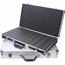 Resim Geniş Alüminyum Araç Kutusu - Taşınabilir Mekanik Ekipman Çantası, Dayanıklı Sert Kabuk, 58x32x8.5cm Dikdörtgen Depolama Düzenleyici, Mekanik Araç Kutusu, El Taşıma, Ekipman Kutusu 