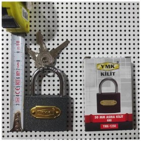 Resim Asma Kilit 50 Mm Gri 3 Anahtarlı Ağırlık :184 Gr Ebat : 50 Mm 