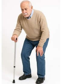 Resim Ayarlanabilir Alüminyum T Baston Kaymaz Tabanlı Yürüme Destek Bastonu 