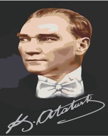 Resim wombhobby Sonsuz Sevgi ( Atatürk ) Sayılarla Boyama Seti 80X100 Cm Çerçeveli (Kasnağa ) Gerili 
