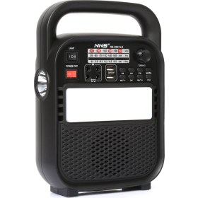 Resim Nns NS-8031LS Kamp Feneri Işıldak Güneş Panelli Bluetooth Hoparlör Fm Radyo + 2x ampul 3600 Mah Pil 
