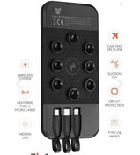 Resim SNAPRON 10.000 Mah Vantuzlu Wireless Powerbank Dahili Çoklu Kablo 3in1 Kablolu Ve Kablosuz SNP-3003 Siyah 