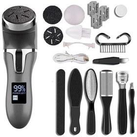 Resim Xindoker Siyah Usb Şarjlı Elektrikli Ayak Fileosu - Ipx7 Su Geçirmez, 2 Hızlı, Led Ekranlı, Kuru Cilt Ve Kalınlaşma Temizleyici Seti 