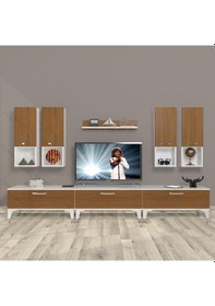Resim Decoraktiv Eko 8da Slm Silver Tv Ünitesi Tv Sehpası Beyaz - Ceviz 