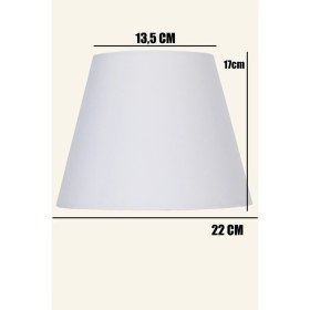 Resim Beyaz Kumaş Ikili Modern Abajur Şapkası 