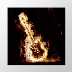 Resim Arty Tablo Alevli Elektro Gitar Tablo Amz-Imb186-X 30X45 