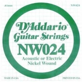 Resim Daddario NW024 Elektro ve Akustik Tek Tel | Nickel Wound, (RE), .024 