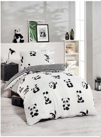 Resim Eponj Home Junior Nevresim Seti Tek Kişilik Panda Siyah 