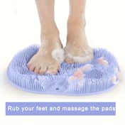 Resim Silikon Ayak Temizleme Pedi - Kaymaz, Çift Amaçlı Banyo ve Masaj Matı, Ayaklar, Sırt ve Vücut İçin Uygun - Kolay Temizlenebilir, Rahat Peeling Fırçasıyla Duş Ovma Pedi 