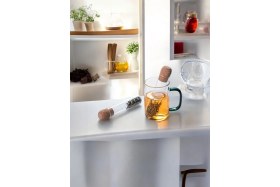 Resim Feyza Design Cam Çay Demliği ve Süzgeç Takımı, Şık ve Kullanışlı Set 