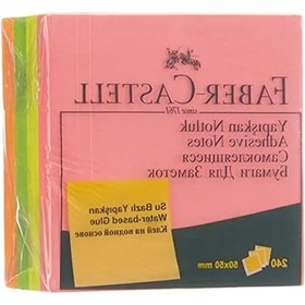 Resim 50x50 Mm Yapışkan Notluk, Karışık Fosforlu Renklerde Mini Küp . 