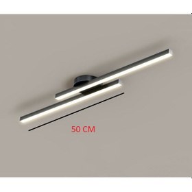 Resim Laaysa Modern Tavan Aydınlatması Günışığı Led Lineer Avize İkili 50cm Çubuk Uzunluğu Toplam Uzunluk 70cm Siyah 