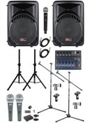 Resim Lastvoice Ample Covering-Paket-2 Aktif hoparlör ve Mixer Full Ses Sistemi Seti 