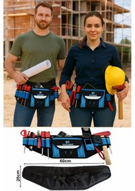Resim Hırdavat Çantası Bel Takım Çantası Usta Çantası Büyük Kemer Ayarlanabilir 60cmx20cm 