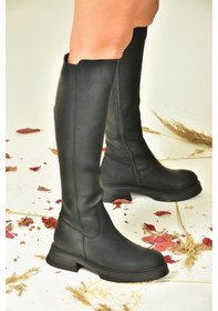 Resim Siyah Alçak Topuklu Günlük Kadın Çizme N674265109 